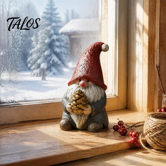 Christmas Table Decorations Santa And Deer Figurine, Gnome Resin Statue, Holiday Compact Room Ornament Centerpiece for Home Living Bedroom Mantel