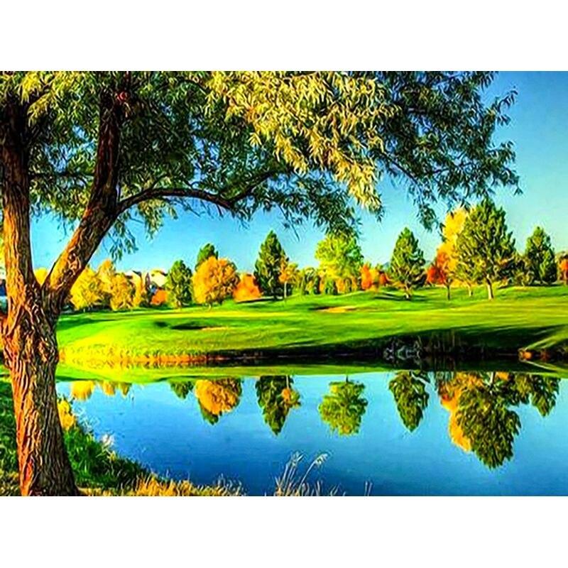 5d Diy Diamant Complet Rotund Pictură Peisaj Diy Diamant Broderie Cusă De Cruce Decorare Acasă