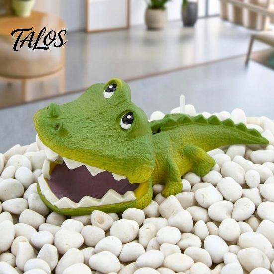 Shrimp Tank Bubbler Aquarium Air Crocodile, Resin Crocodile Decoration Bubbler, Betta Pump Fish Ornament for Accessory