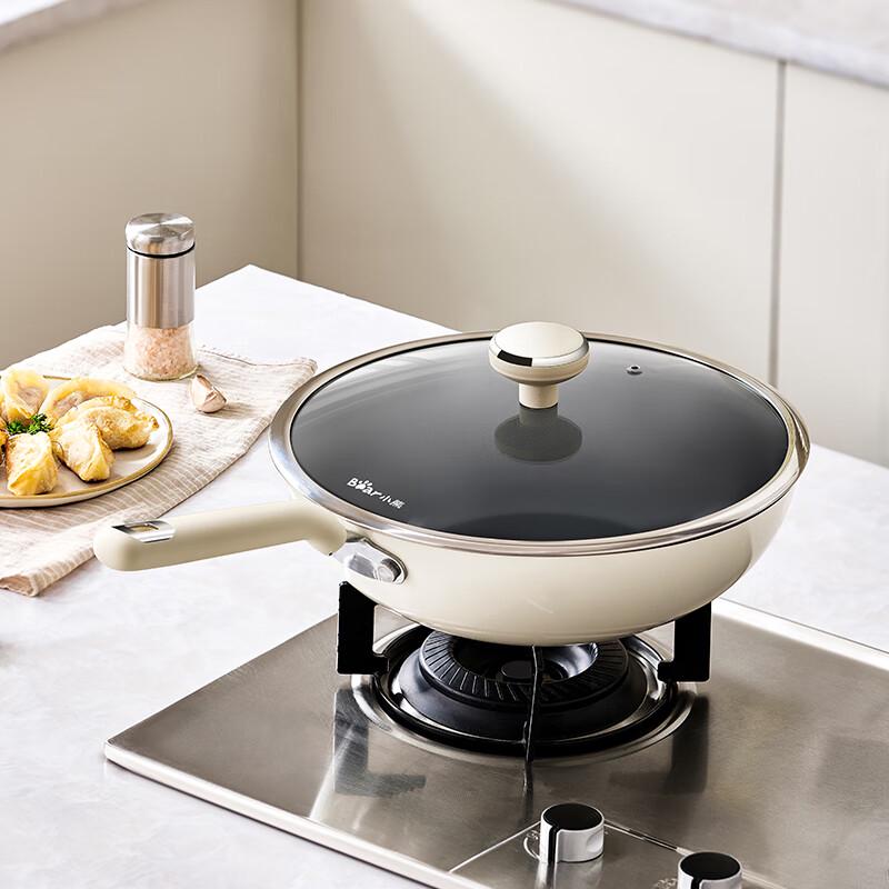 BEAR 30cm Refined Iron Non-stick Wok
