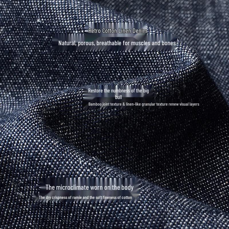 Women's Retro Cotton Linen Denim Shirt