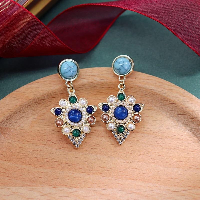 

Женские Девушки Барокко Винтаж Стразы Жемчуг Крест Серьги Ювелирные изделия Ретро Дворец Подвеска Цепочки Серьги Аксессуары Для Леди