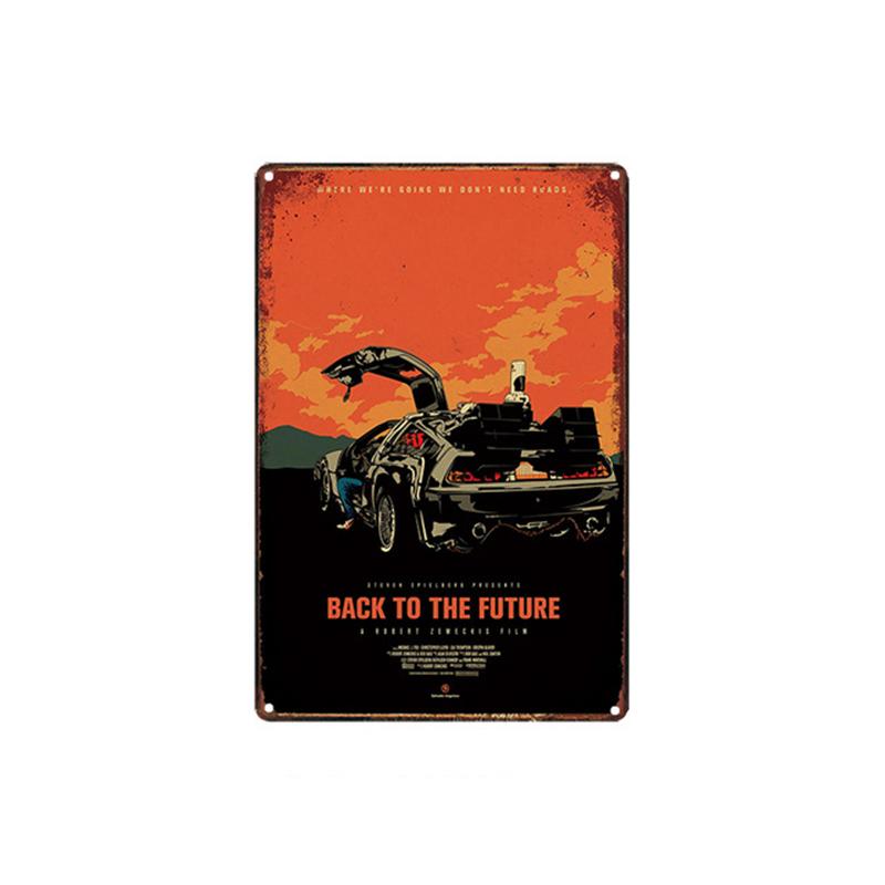 Zpátky do budoucnosti Slavný Sci-Fi Film Plechová cedule Kovová Železná deska Malba Retro Klasický Plakát Bar Ložnice Nástěnná Samolepka Umění Pl s