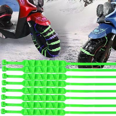 10 st Motorcykel Snökedjor Återanvändbara Motorcykel Däck Anti-halk/Sladd Fästrem Vinter Nödsituation Säkerhetsbälte Däckkedja Motorcykel Tillbehör