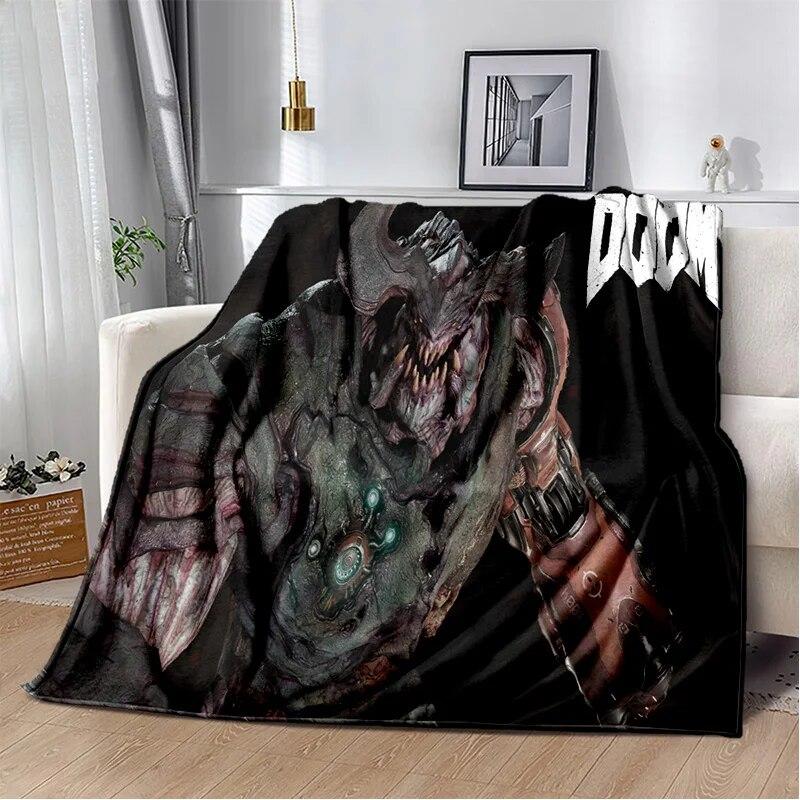 Doom Retro Game Gamer Cartoon  Blanket,Soft Throw Blanket for Home Bedroom Bed Sofa Picnic Travel Office Rest Cover Blanket Kids