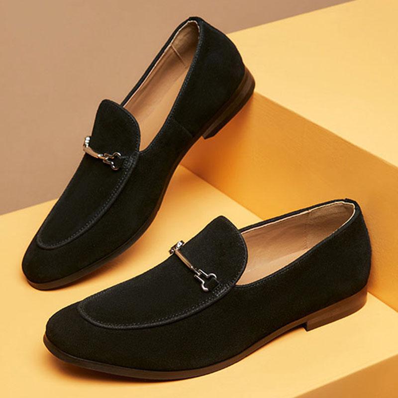 Móda Móda Britský Gentleman Mokasíny Nové Retro Pravá Kůže Semišové Boty Designérské Formální Svatba Ples Šaty Návrat Domů Obuv