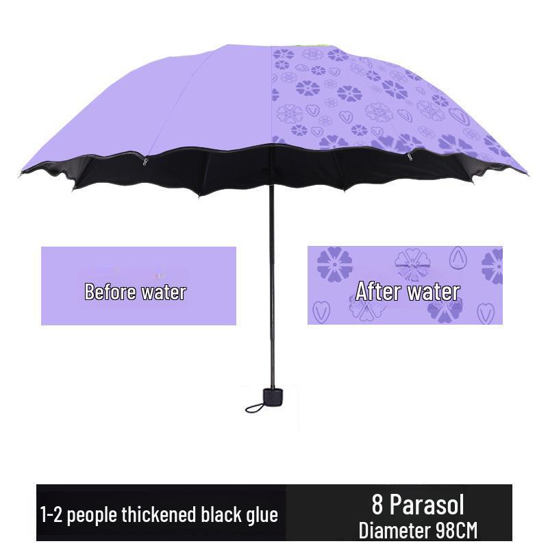 Water-Bloom Parasol: Manual Folding Umbrella for Sun and Rain, Dual-Use, Three-Fold Design, Perfect Gift
