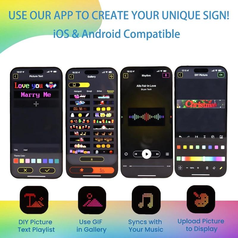 Devil Eyes Light Programmable LED Display Soft/hard Screen LED Matrix Pixel Panel App Control USB Poweded for Cars Windshield