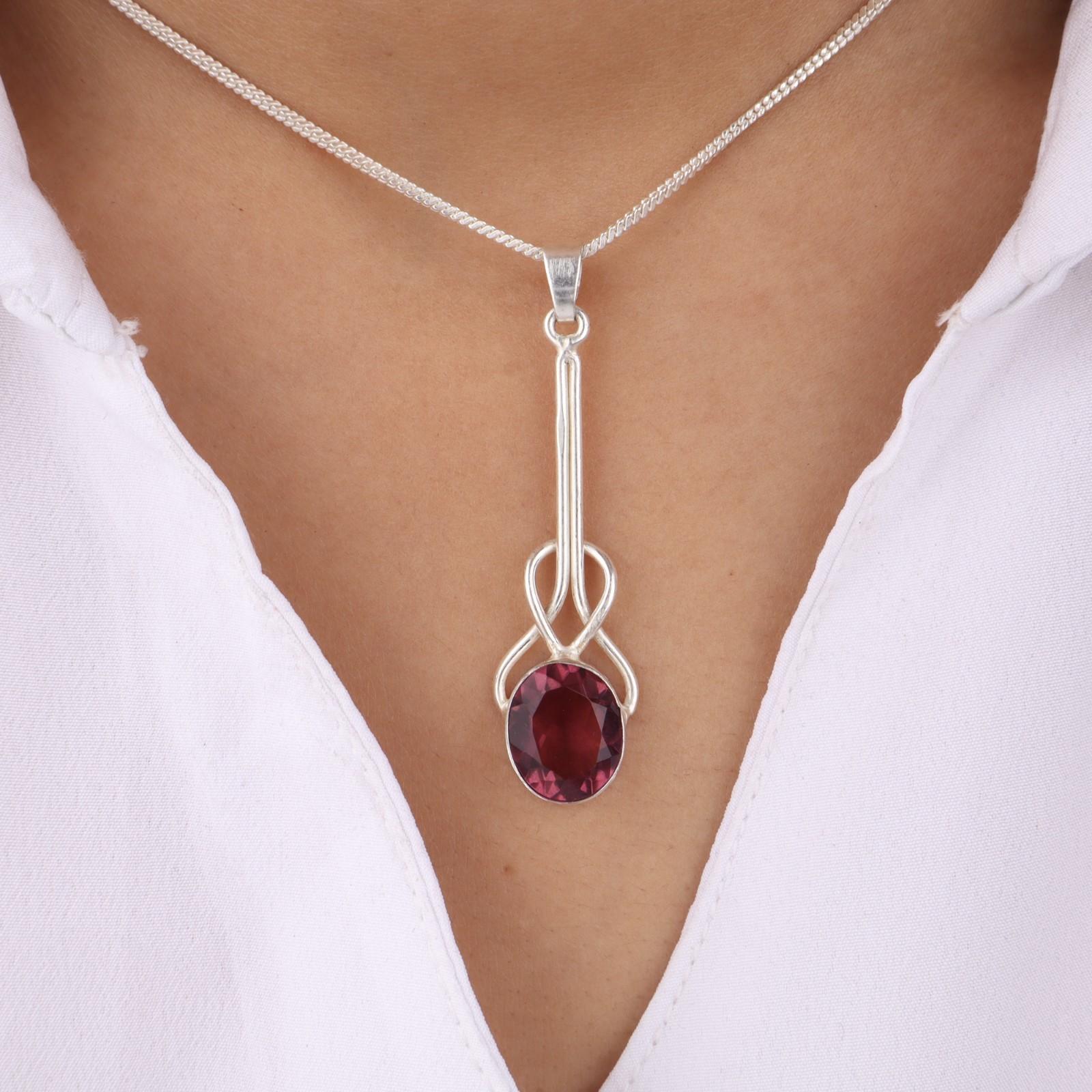 

Rhodolite Gemstone 925 Sterling Silver Jewelry Handmade Pendant 1.79 For Gift PP-60-12