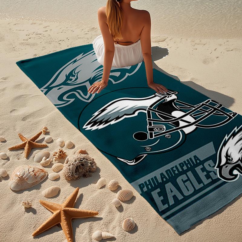 Asciugamano da Spiaggia in Microfibra Philadelphia Eagles, Leggero e Asciugatura Rapida, per Viaggi Estivi, Essenziale per la Spiaggia, Piscina