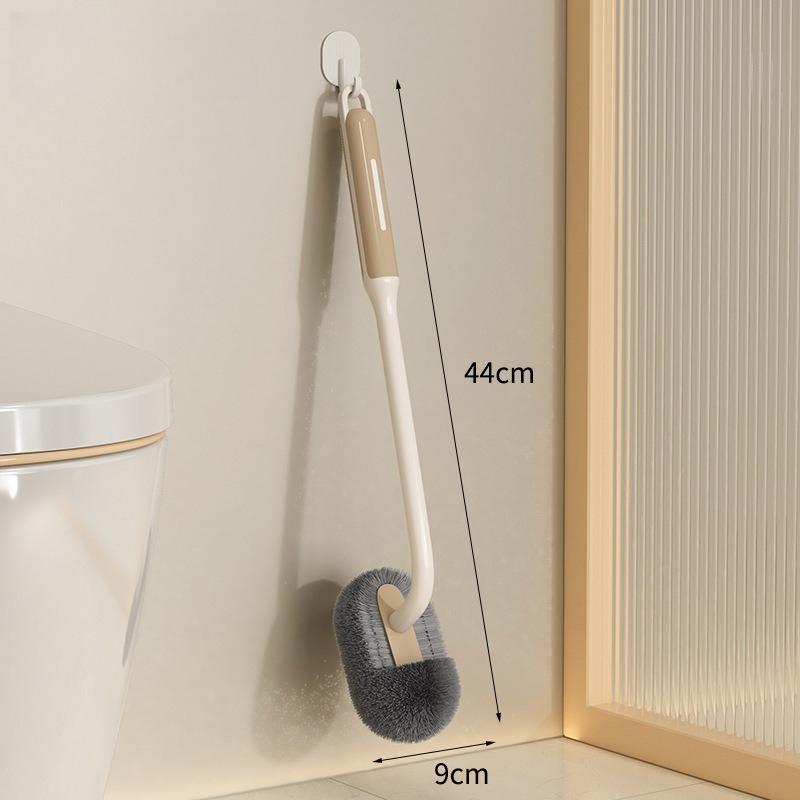 Soft Bristle Swivel-head Toilet Brush, Wall-mounted Long-handled Household Bathroom Cleaning Brush, Toilet Cleaning Brush