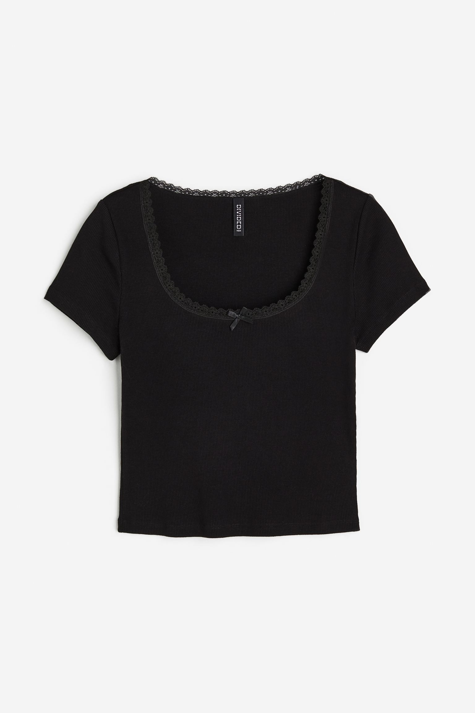 

Lace-trimmed cotton top