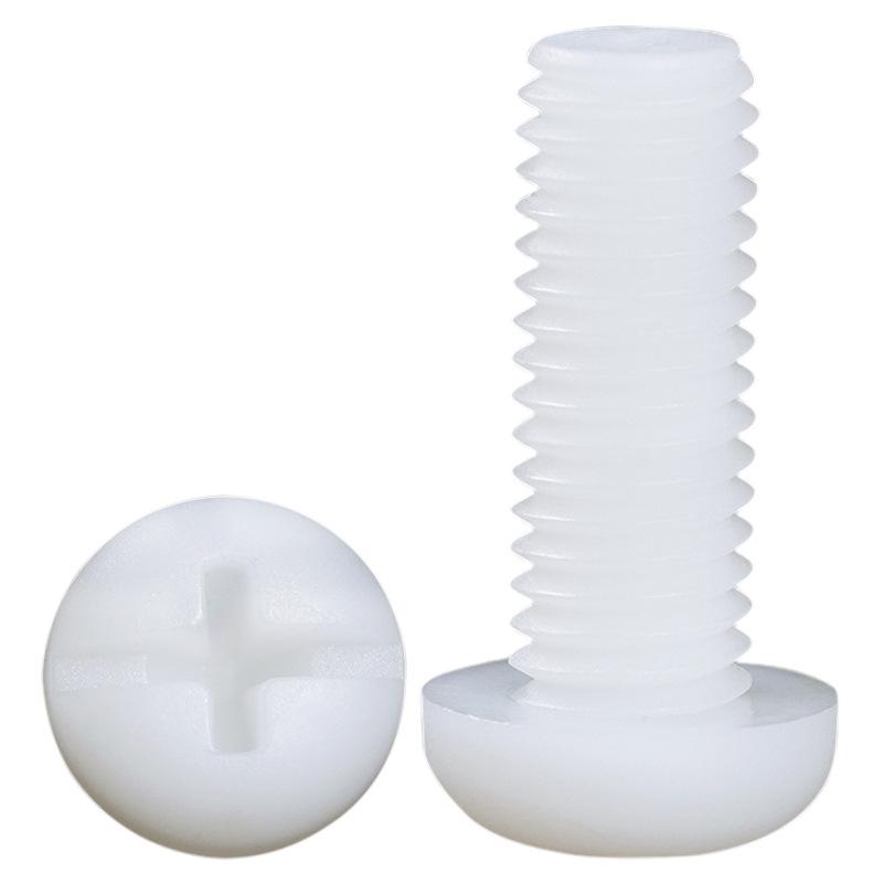 Nylon Plastic Round Pan Head Screw - M2, M3, M4, M5, M6 Sizes