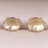 Never Fade Gold Color Earrings With Earplug Round Heart Shell Fashion Jewelry Stainless Steel Earrings For Women Men Accessories