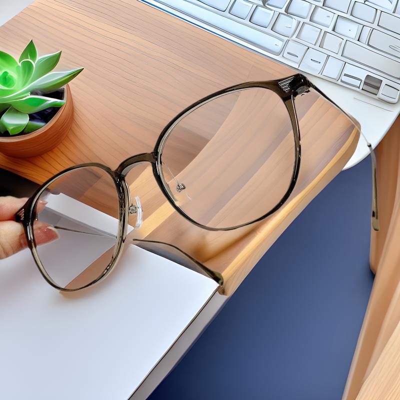 Retro Tr Anti-Blue Glasses Women'S Street Photography Plain Glasses Frame Flat Glasses 01247