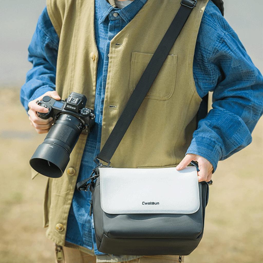 Cwatcun Camera Shoulder Waterproof Camera Case for Large Lightweight Bag, Stylish, Nikon, Canon, Sony, DSLR, SLR, Capacity, Unisex, Fashionable,