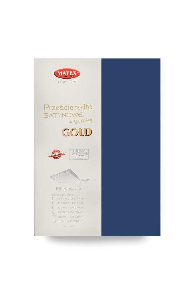 Satin Fitted Sheet 120x200x25, Navy Blue_47, Matex