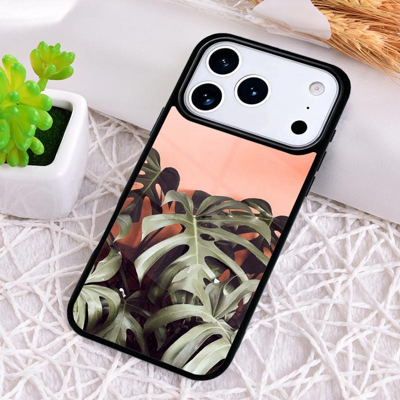 Monstera Leaves Tropical Leaf Shockproof Phone Case for iPhone 17 Air 16e 15 11 12 14 13 Pro Max Cover Coque
