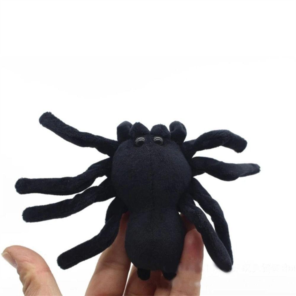 Toys Spider Brooch Black Realistic Spider Plush Toys Creative Spider Keychain