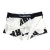 Men's Boxer Briefs with Wide Waistband Mid-rise Patchwork Color Letter Print U-convex Shorts Breathable Sport Panties