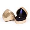 Ring Box Heart Shaped with LED Light Pocket-sized Portable Ring Case for Proposal Engagement Wedding
