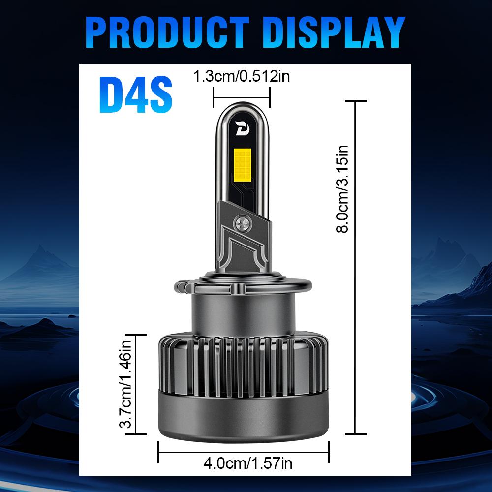 Canbus No Error New LED Headlight D2S D2R D4S D4R 20000LM 200W High Power Lamps with Cooling Fan CSP Chip Auto Lights