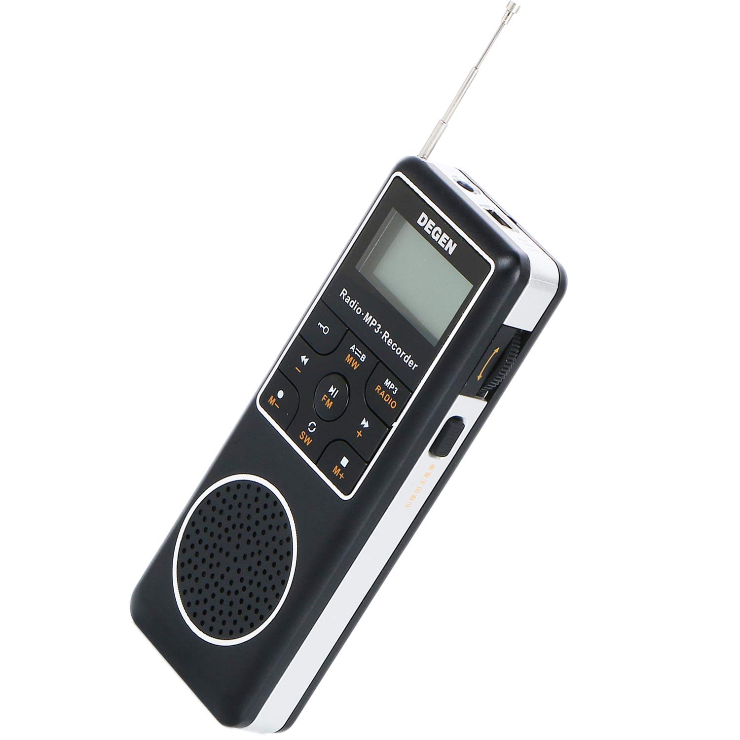 

DEGEN DE1127 Spare Set Digital DSP Pocket Shortwave Radio with Recording and Voice 4GB Internal USB Portable BCL FM World Band 248 Station Preset