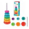 Geometric Ring Rotating Rainbow Tower Montessori Stacking Block Creative Ring Wheel Toy  Kids