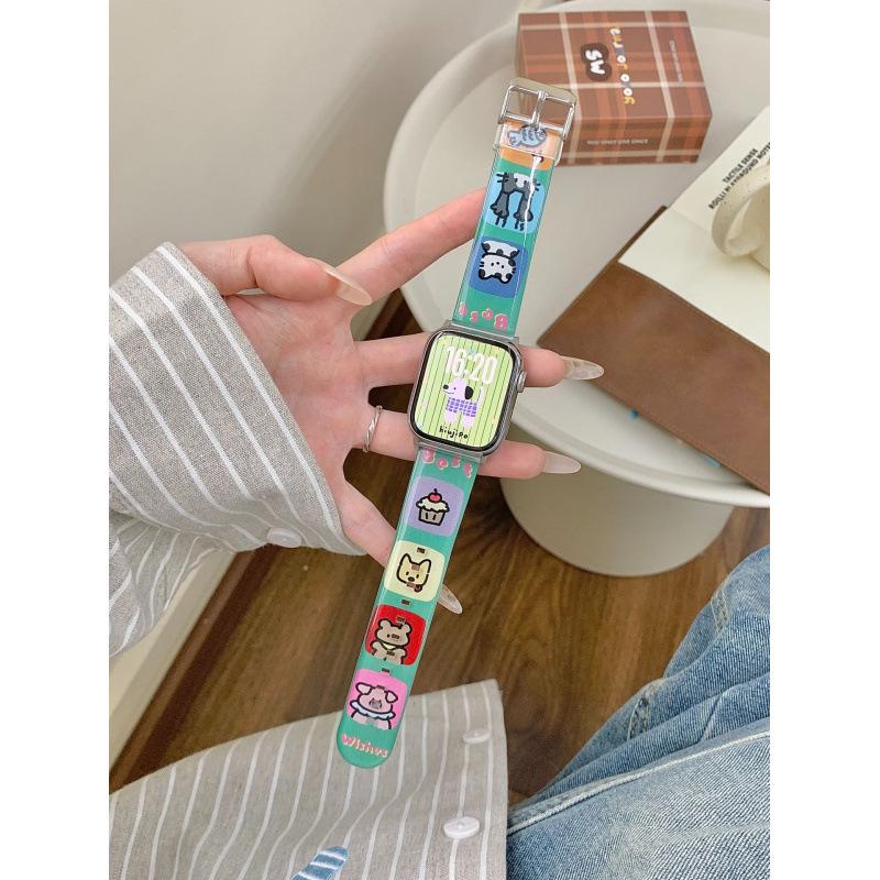 Cartoon Print Watch Strap for Apple 11th Gen iWatch, Huawei Fit43, and Xiaomi 9Pro