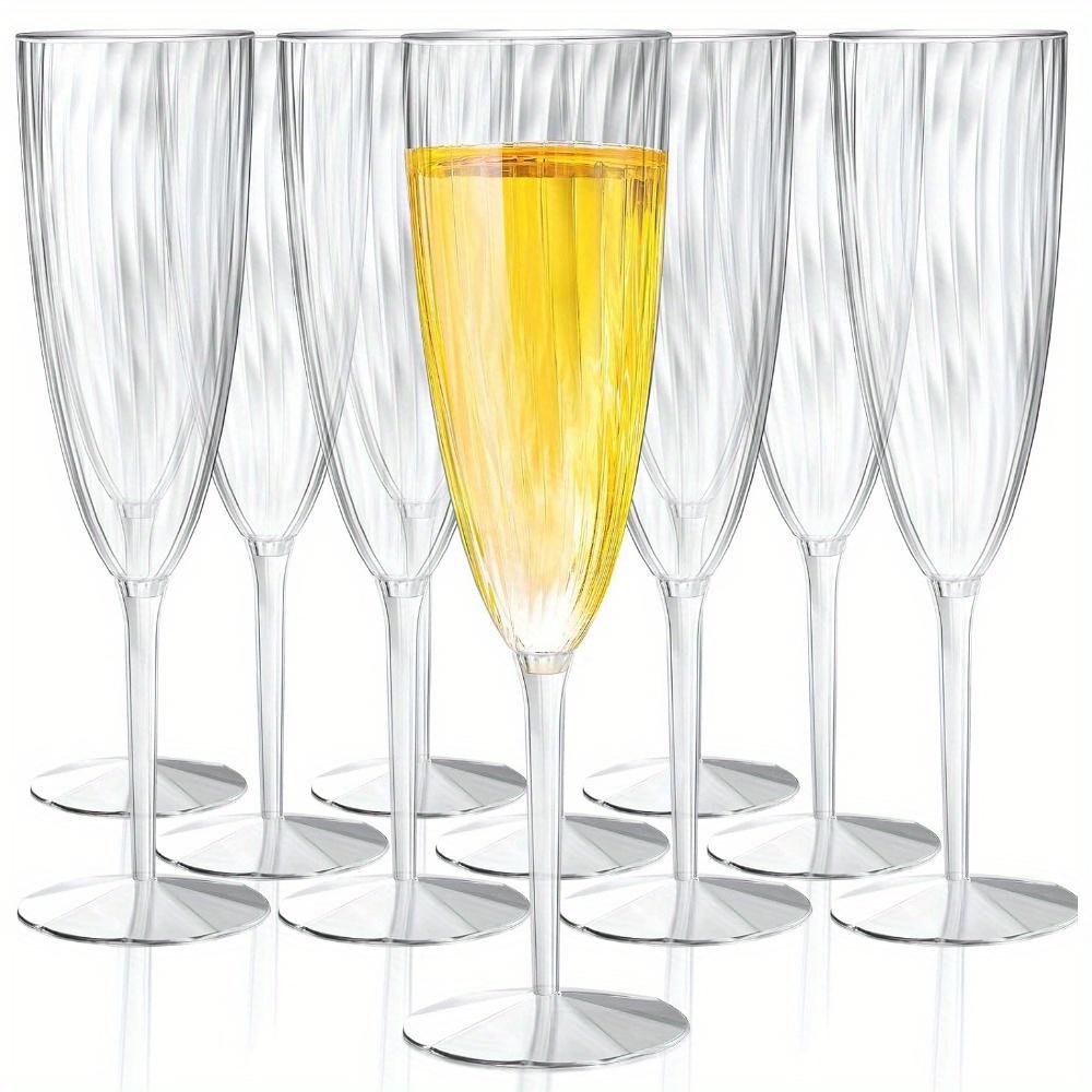 

8 шт. Прозрачные пластиковые бокалы для шампанского, Жесткие одноразовые пластиковые флейты для шампанского, Идеально подходят для дома, повседневной жизни, вечеринки, свадьбы, тостов, распития шампанского 8pcs
