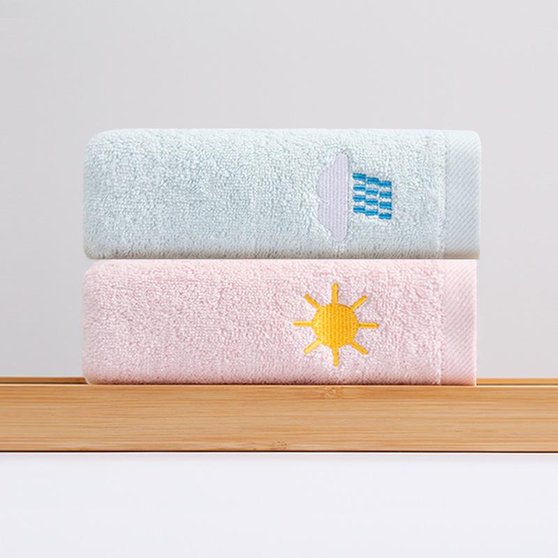 Couples' Pure Cotton Face Towels - Soft, Absorbent, and Customizable for Household Use