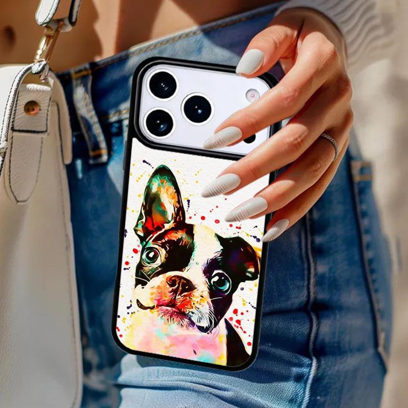 Boston Terrier Dog Phone Case For iPhone 17 Air 14 15 13 12 Max Cover For Apple 14 15 16 16e 11 Pro Max Plus Coque