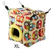 Warm Plush Bird Hanging Cave     Hammock Hanging Winter Birds Cage (L Owl)