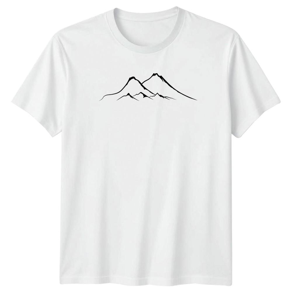 Minimalist Mountain Range Nature Art TShirt Landscape Outdoors Birthday S