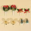Christmas Mini Cake Topper: Tree, Leaves, Wreath Insert Cards for Festive Decorations