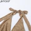 BITCED Summer Women's Solid-Color Slim-Fit Streetwear Halter Neck Sexy Backless Tank Top