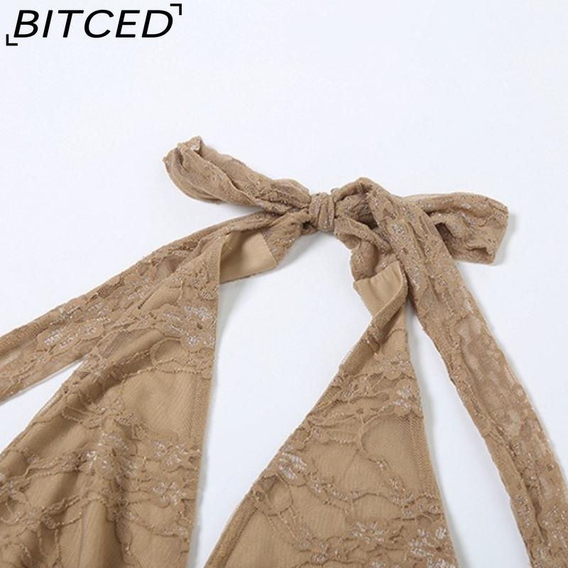 BITCED Summer Women's Solid-Color Slim-Fit Streetwear Halter Neck Sexy Backless Tank Top