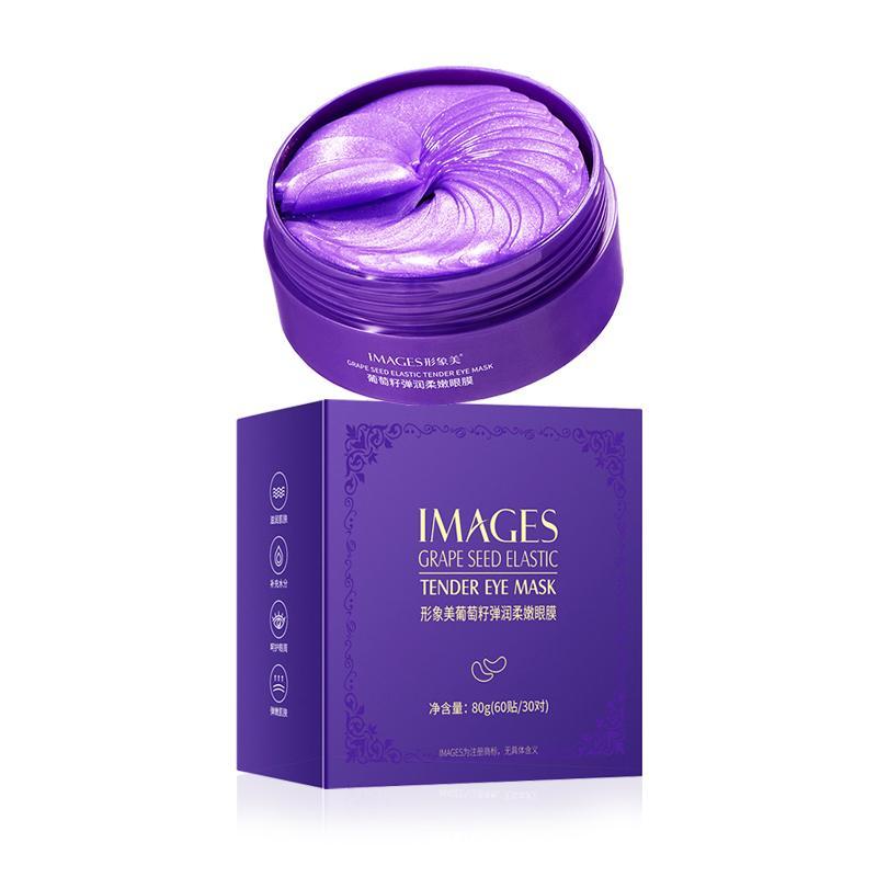 Images Grape Seed Eye Patches Hydrating Anti Aging Eye Mask Remove Dark Circles Eye Bags Firming Smooth Moisturizing Eye Care