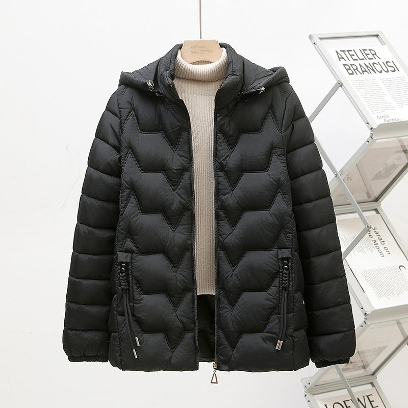 

Women s short detachable hat slim-fitting padded jacket Women s winter women s padded jacket 5XL-150-82.5kg чорний