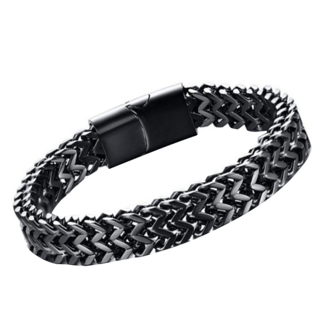 Herrenarmband 21cm Schwarz Mode Punk Stil Herren Magnetverschluss Legierungsarmband Dekoration