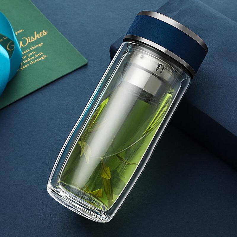 350ml Thickened Double-Layer High Borosilicate Glass Tea Cup