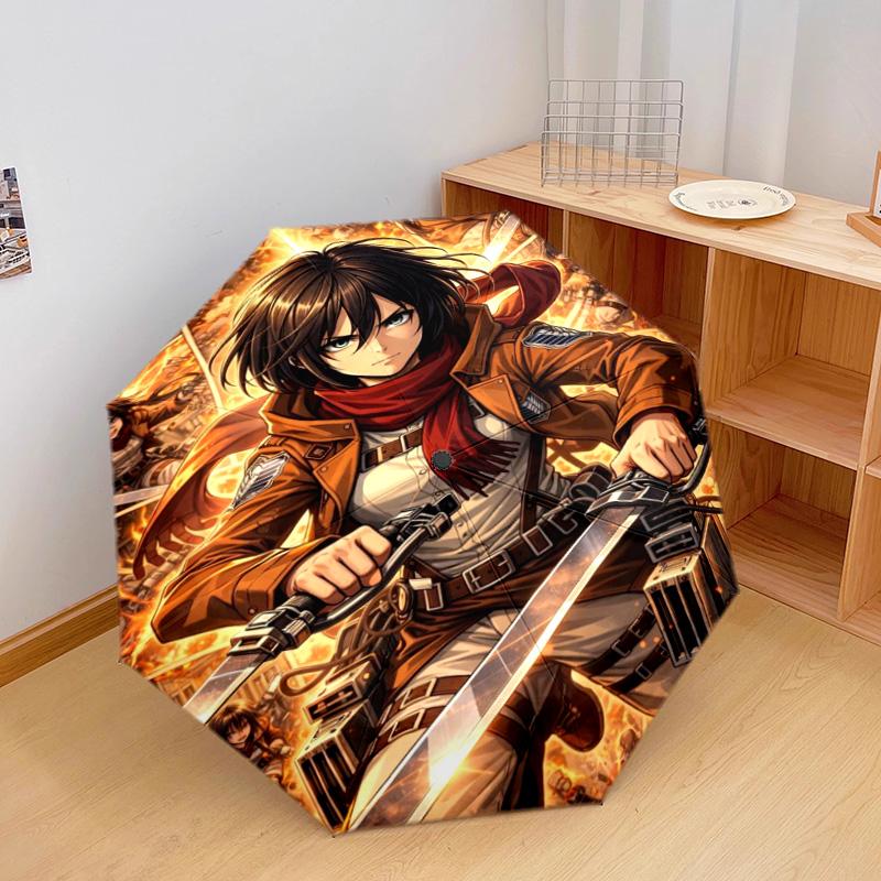 Attack Titan Automatic Umbrella - Suitable Travel Outdoor Portable Umbrella Birthday Gift Daily Essentials