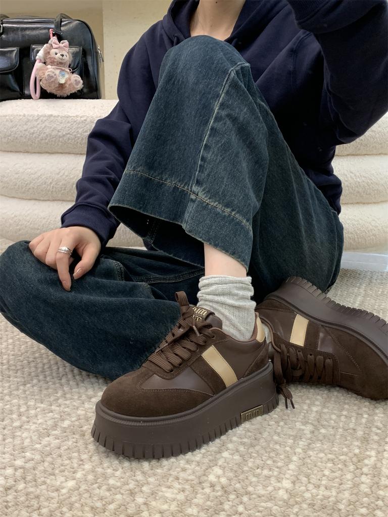 Women's Leather Sports Shoes Woman 2024 Trend Brand Women's Height Increasing Sneakers Tennis Replicas Original Zapatos De Mujer