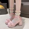 Sweet Lolita Shoes Round Head Cute Girl Lolita Shoes JK Japanese Mary Jane Thick Heel High Heels Waterproof Table