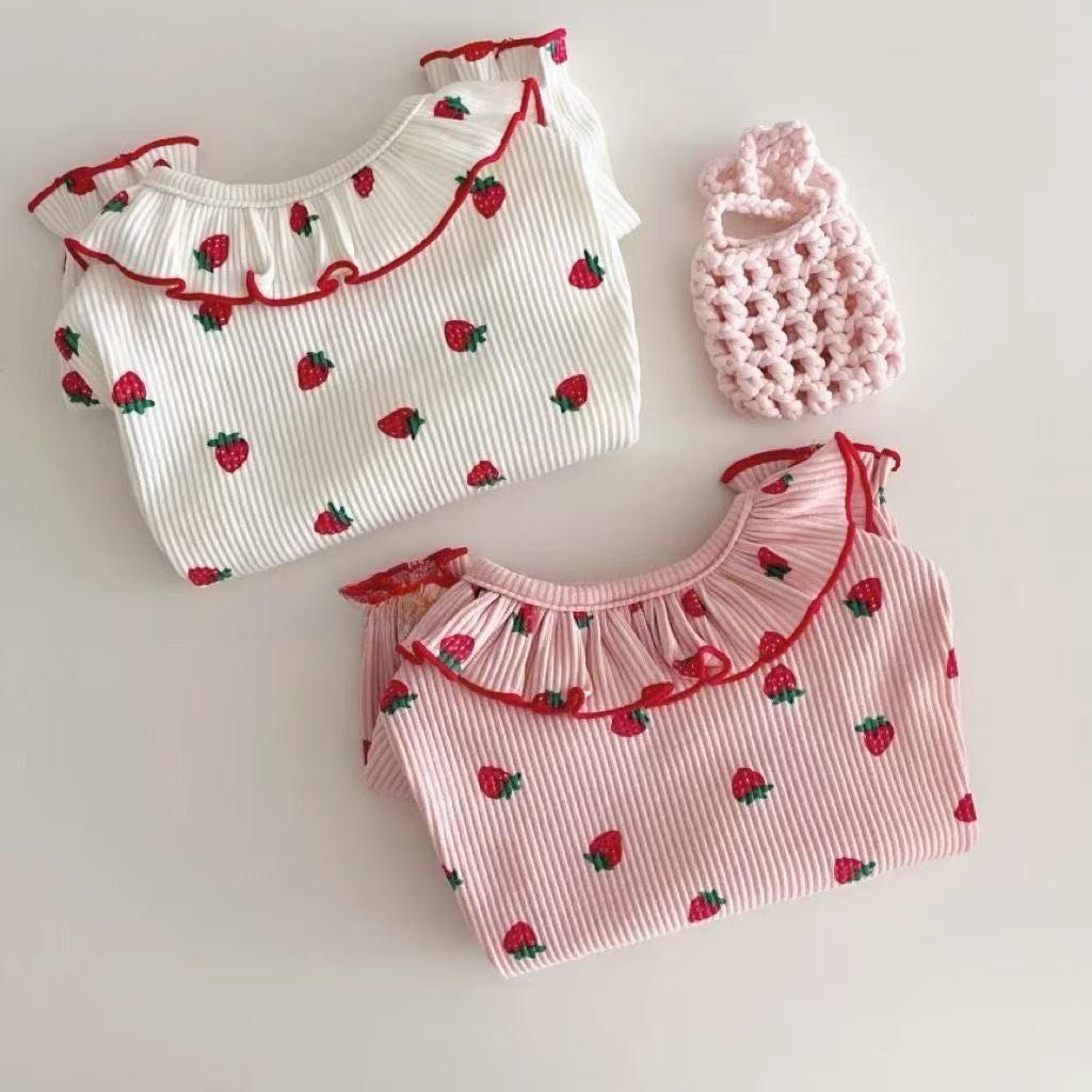 Maglietta Base Fragola per Animali Domestici, Orsetto Fon Barboncino, Vestiti per Cani Piccoli, Gatto Gattino Nuovi Vestiti Primavera e Autunno