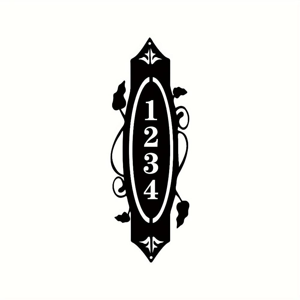 Metal Vertical House Number Sign, Custom Address Plaque with Fleur de Lis, Outdoor Wall Mount Decor