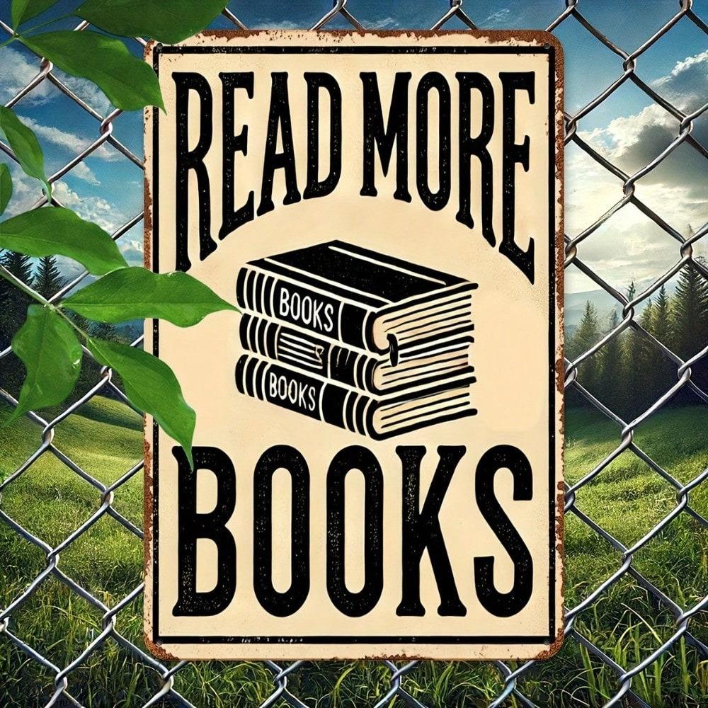 Retro Book Lover Metal Tin Sign Vintage Wall Art Decor For Home Library Office