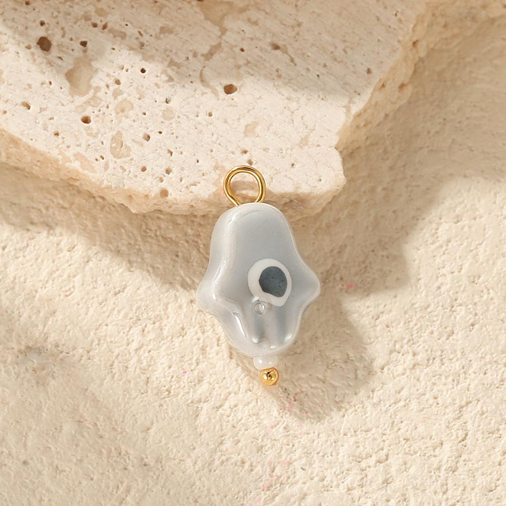 Colorful Ceramic Palm Eye Heart Snowman DIY Jewelry Accessories