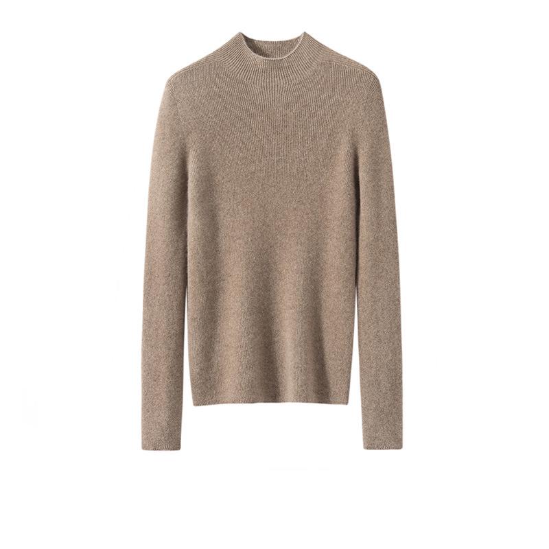 Women's Thick Warm 100% Pure Cashmere Short Slim Fit Half Turtleneck Sweater - Perfect Layering Piece