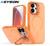 KEYSION Matte Skin Feel Lens Stand Phone Case for Magsafe for iPhone 17 Pro Max Magnetic Wireless Charging Shockproof Back Cover